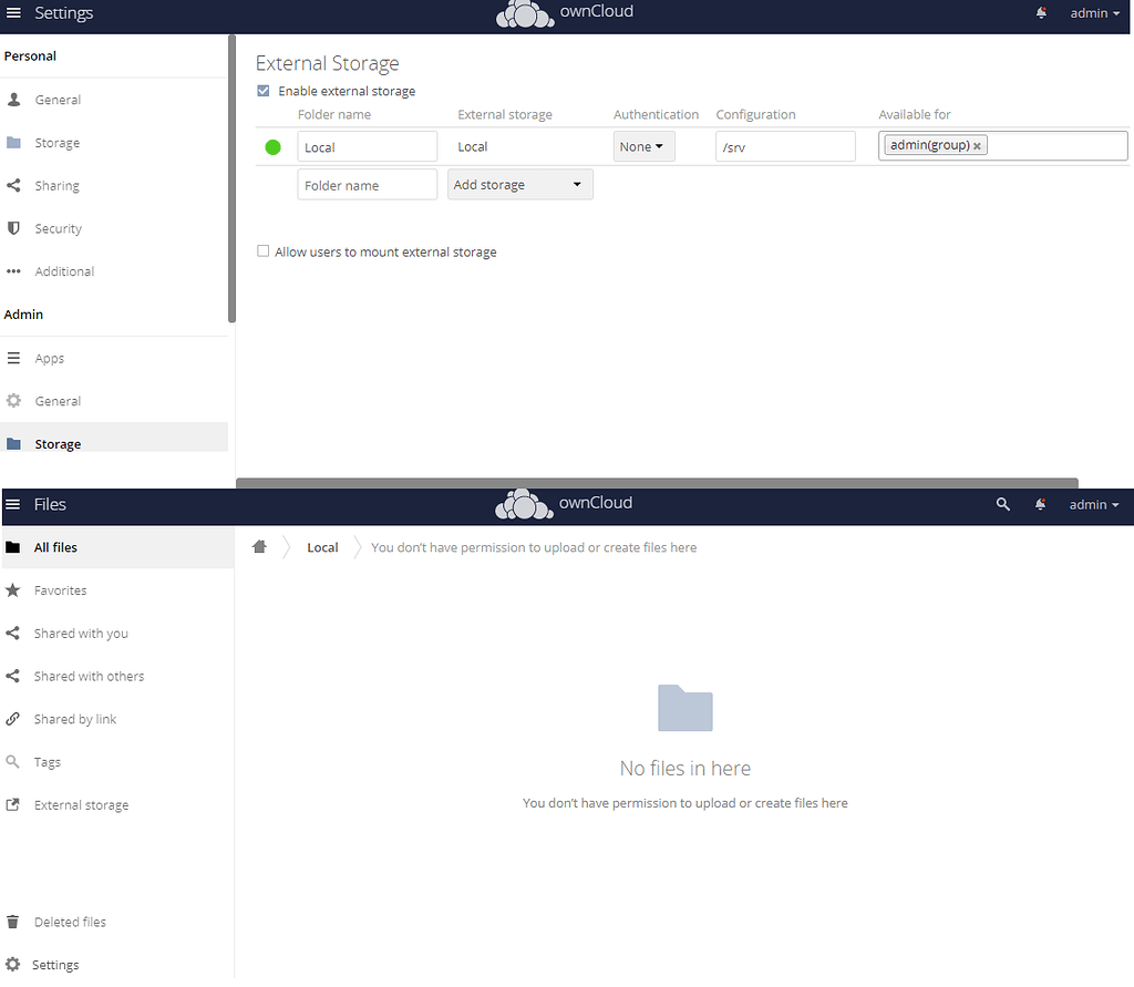 No files in here - Server - ownCloud Central