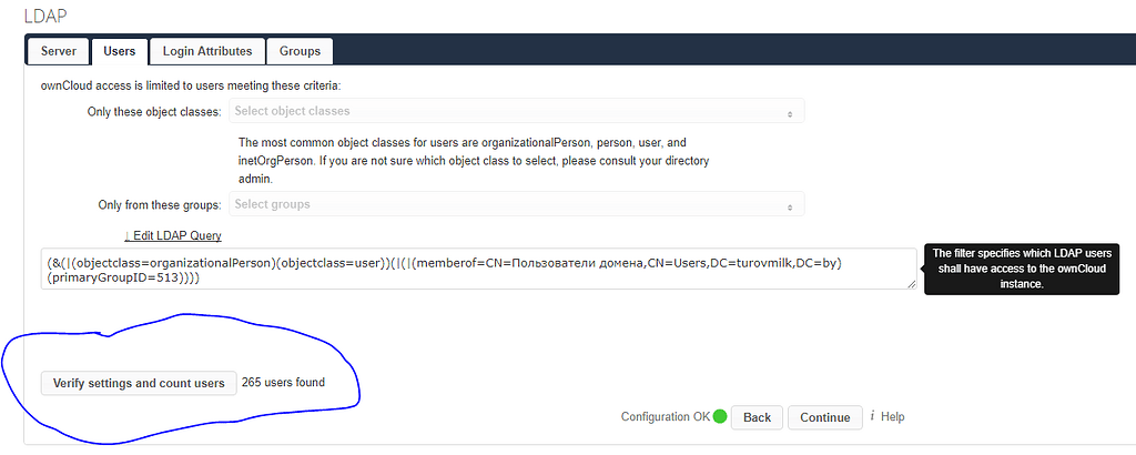 Problem with ldap users - Server - ownCloud Central
