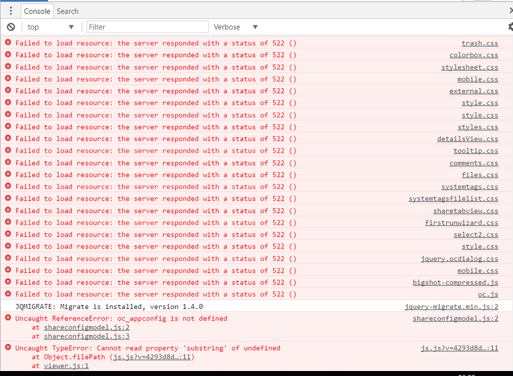 Masses of 522 Errors when logging in 😐 - Server - ownCloud Central