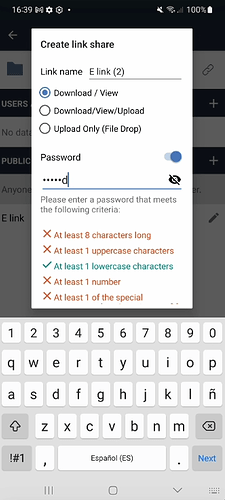 Manage password policy in live mode